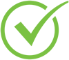 Green check mark inside a circle